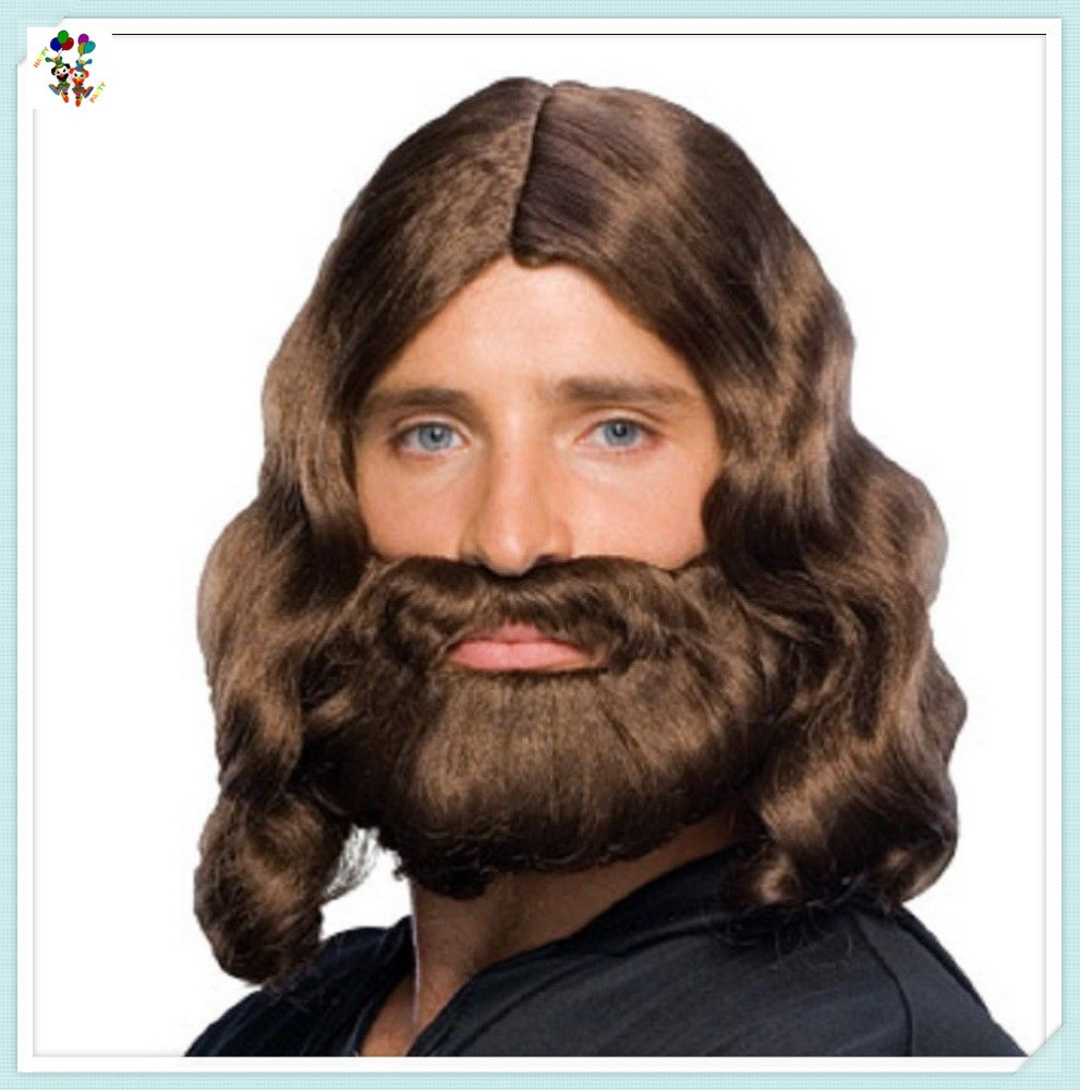 Jesus Wiseman Dress Up Halloween Party Costume Biblical Adult Wig and Beard HPC-1268