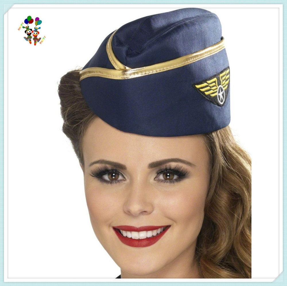 Ladies Navy Air Hostess Air Stewardess Hats With Badge HPC-1455