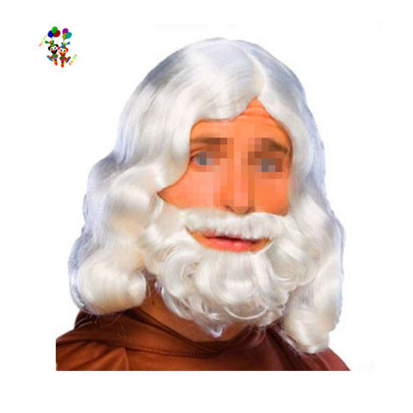 Cosplay Party Costume Biblical Jesus Wiseman Dress Up Man Adult Wigs and Beard HPC-1333