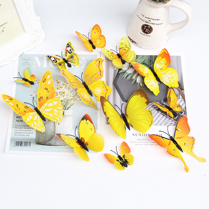 12 Pcs/pack Hot Sell Butterfly Cake Decoration Cake Topper for wedding supplies