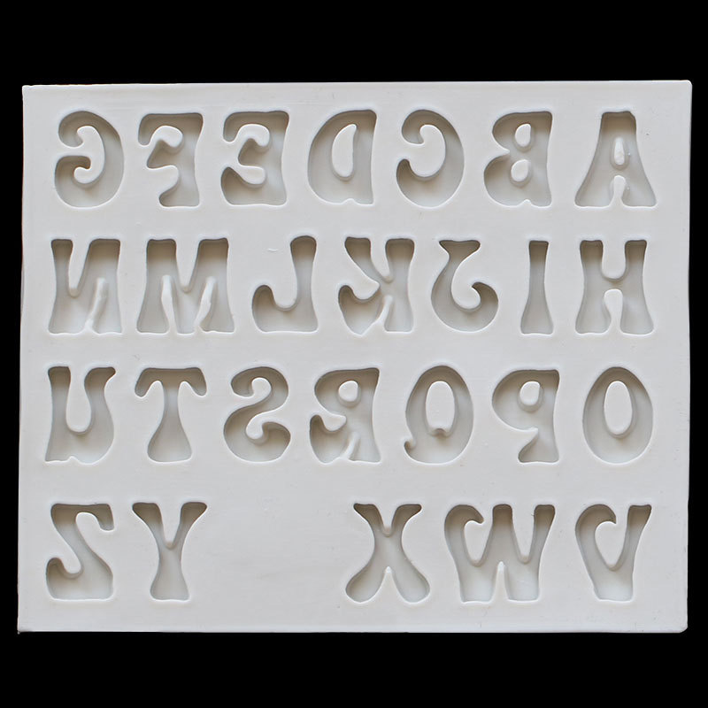 wholesale Uppercase and lowercase English letters silicone fondant molds, digital chocolate molds, cake decoration baking tools