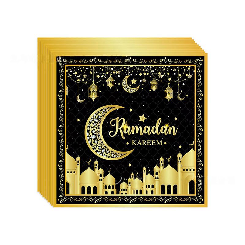 170PCS New Product Ideas 2024 Ramadan Decorations Theme Party Disposable Tableware Plates Cups Napkins Tablecloth Party