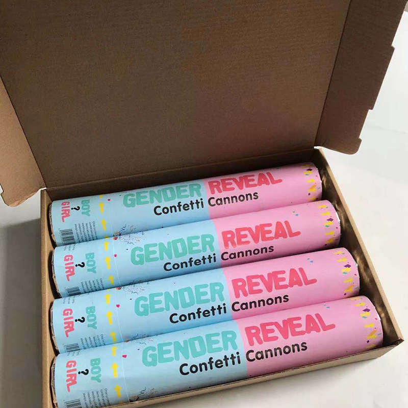 Gender Reveal Confetti Cannons Package (2 Pink and 2 Blue)