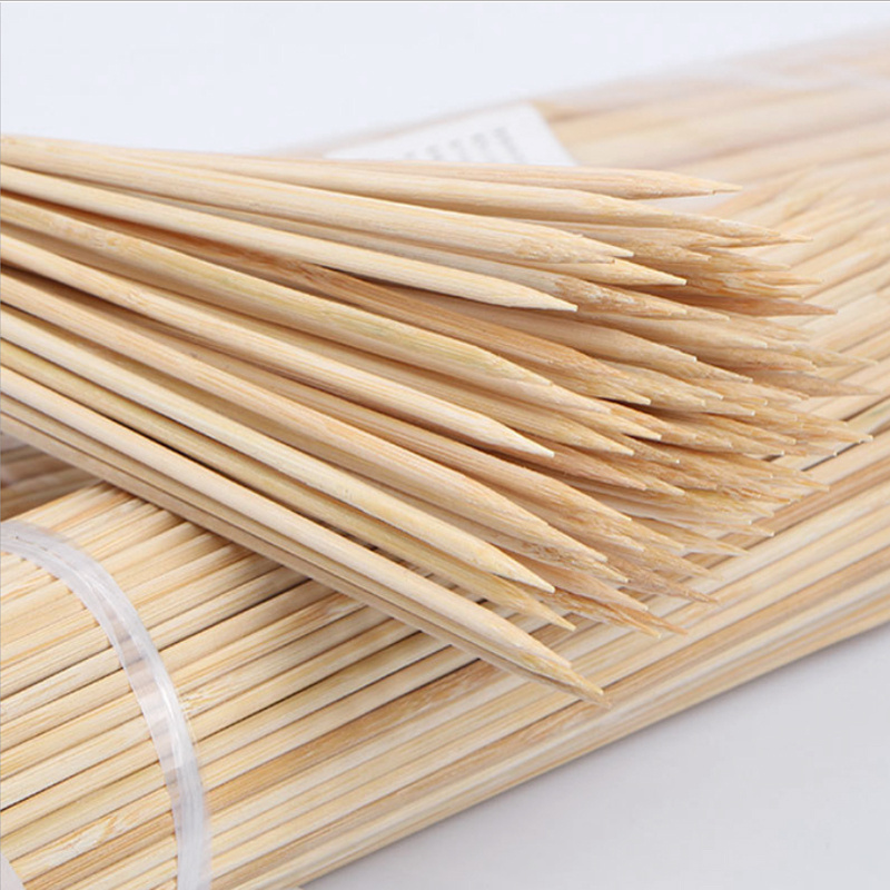 Biodegradable 40cm Round Kebab Bbq Bamboo Sticks Bamboo Skewers