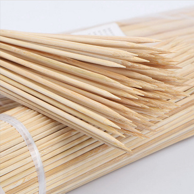 Biodegradable 40cm Round Kebab Bbq Bamboo Sticks Bamboo Skewers