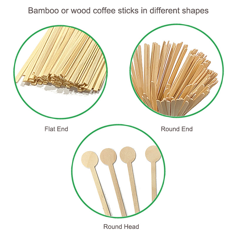 Customized Disposable Wooden Coffee Stick Portable Coffee Stir Sticks Wooden Stirrers