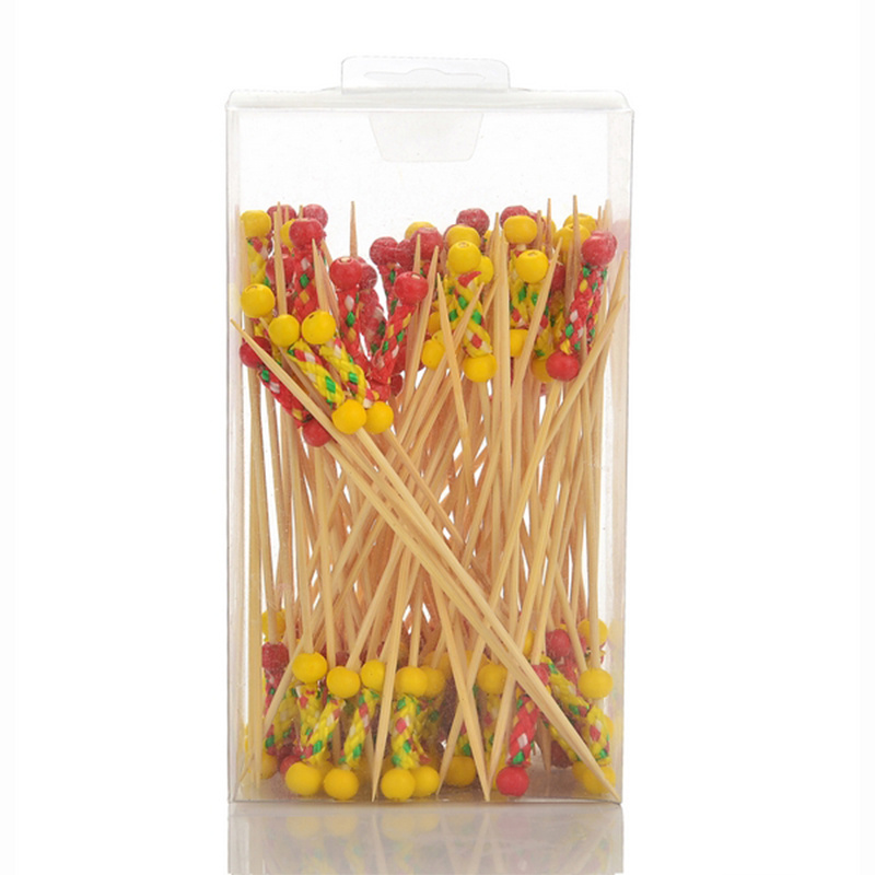 Bamboo Fruit Food Picks Decoration Sticks Appetizers Drinks knotted bamboo picks