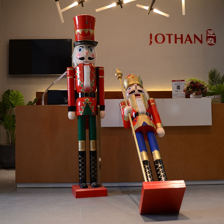 6ft / 180cm Life size large / Giant Red Christmas decoration outdoor Wooden Nutcracker King & Soldier Ornament Doll Gift