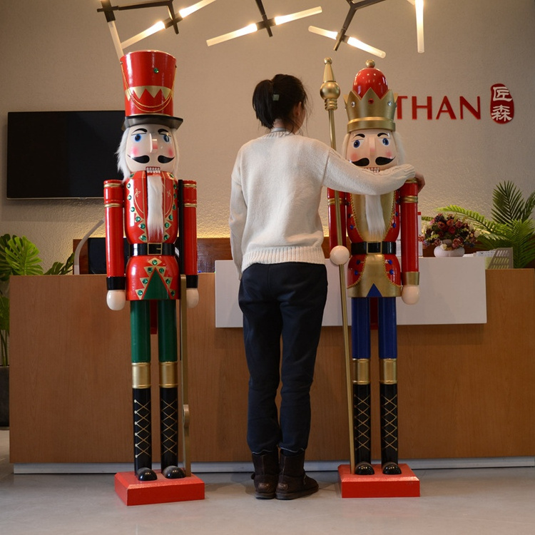 6ft / 180cm Life size large / Giant Red Christmas decoration outdoor Wooden Nutcracker King & Soldier Ornament Doll Gift