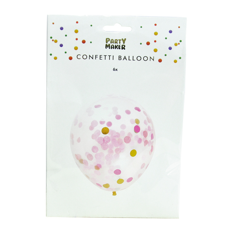 624002  Pink gold confetti clear balloon 12 inch for   Birthday Wedding Party event decoration Bobo clear balloon