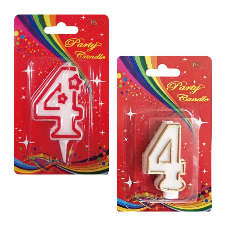 Handmade Customized Numeral Party Birthday Candles with holder for cakes digital 0-9 number decorated for wedding celebration