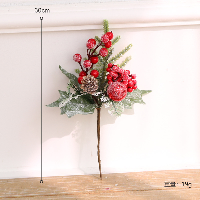 Christmas Tree Picks Holly Berry Craft Artificial Red Berry Pine for Christmas Flower Arrangements Wreaths Holiday Decorations