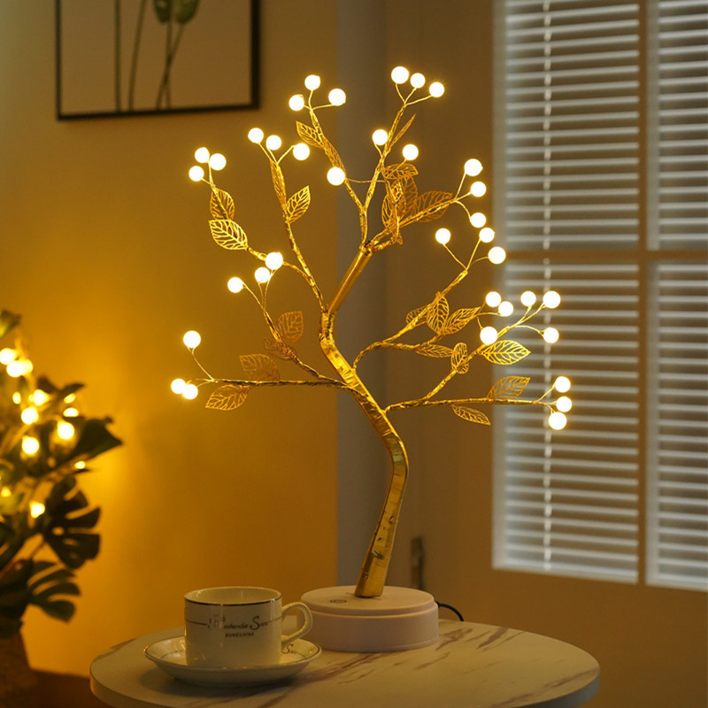 Palmy Desktop Decoration Maple Tree light Adapter Powered Warm Light Christmas Lights Tree