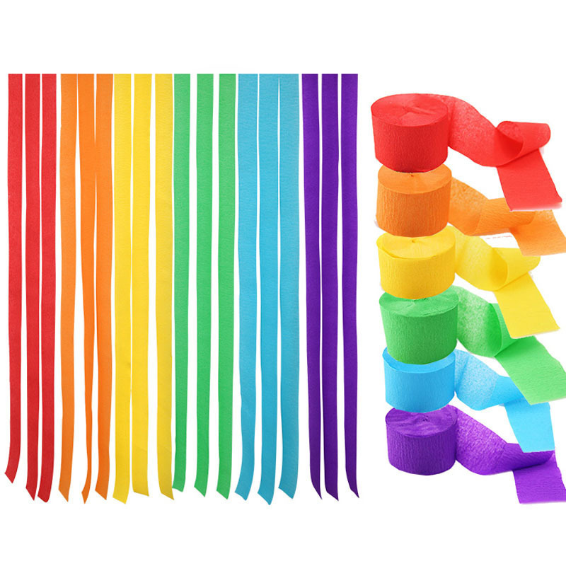 Palmy rainbow Crepe Paper Streamer roll garland for Wedding Birthday Party Ceremony Festivals Decoration