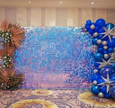 Palmy 3D three dmensional sequins Advertising panel wind wedding sequin panel backdrop colorful sequin wall backdrop