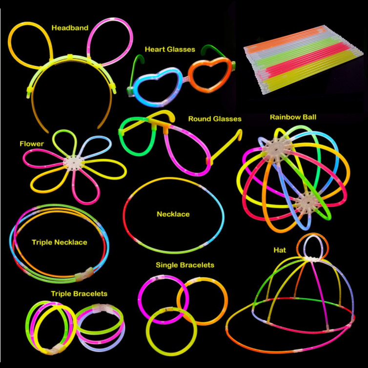 Party Supplies Glasses Bracelet Necklace Glow Stick Safety Assorted Survival 12 Hours 8 Inch Glow Stick