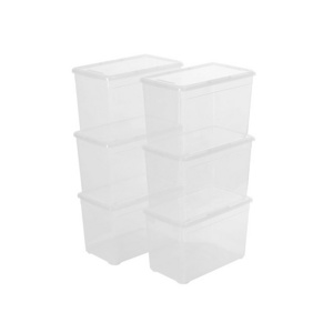 Merryart Stackable House Organizer Boxes Clear Storage Baskets for Organizing Shoes Closet Home Office clear shoe box