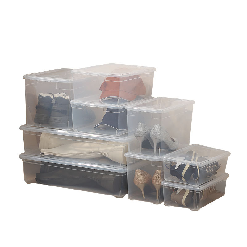 Merryart Variety Pack Storage Totes Durable plastic box storages stackability for Shoes Accessories and Closet