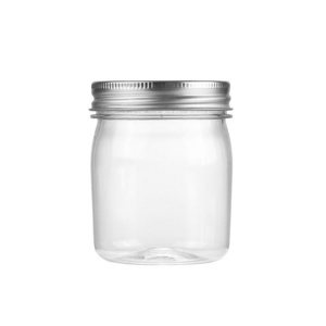 Merryart Clear Plastic Slime Containers for Kitchen and Household Food Storage of Dry Goods Creams 8oz plastic jars with lids