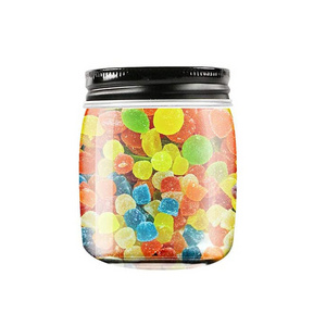 Merryart Clear Cookie Round shape pet Jar  small jam Clear Empty  Bottle Circular Bucket Storage Biscuit Jar  plastic candy jar