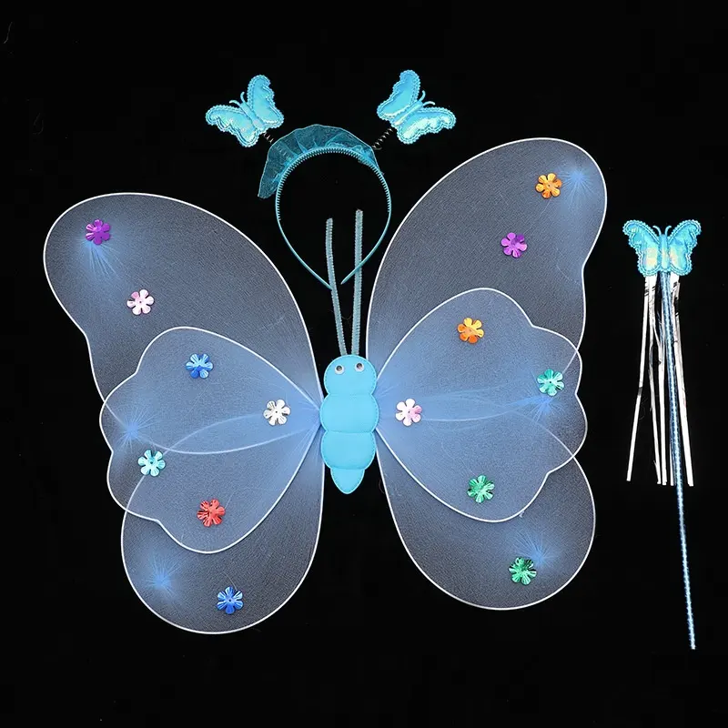 New Electrical Butterfly Wings Electric Moving Fairy Wings Led Light Dress Up Wings Toys Party Decorations