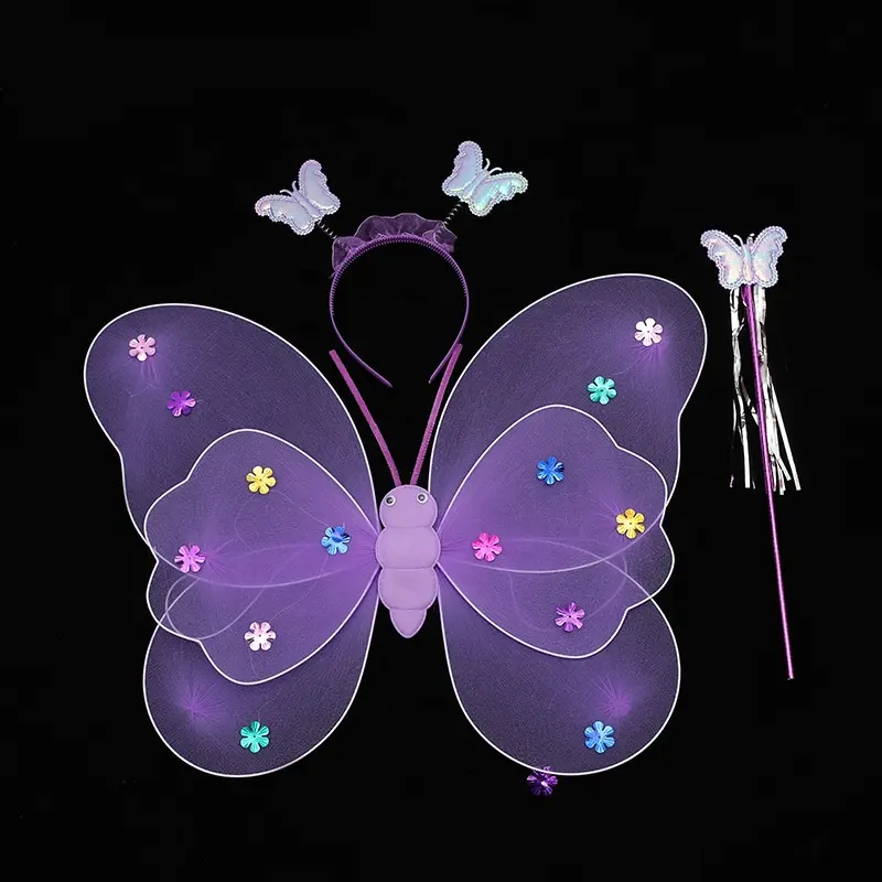 New Electrical Butterfly Wings Electric Moving Fairy Wings Led Light Dress Up Wings Toys Party Decorations