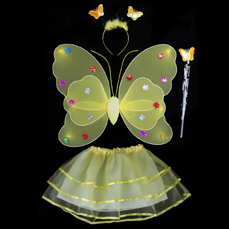 New Electrical Butterfly Wings Electric Moving Fairy Wings Led Light Dress Up Wings Toys Party Decorations