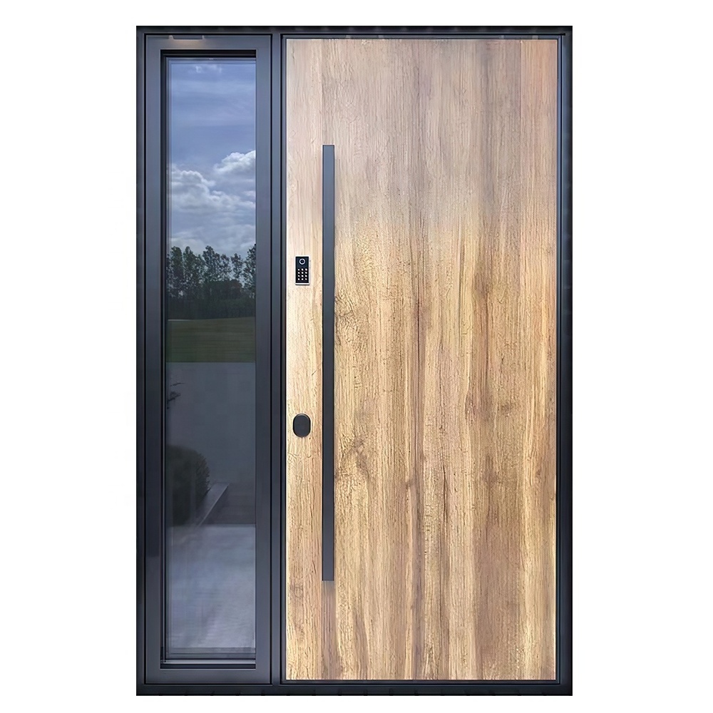 Modern Casting Aluminum Glass Soundproof weather resistance Pivot Front Entrance Doors