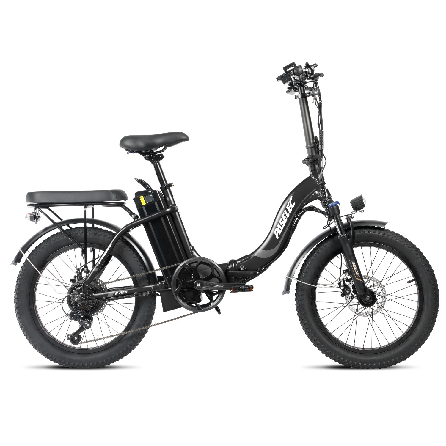 Paselec foldable electric 20 inch bicycle 48V 12Ah folding fat tire step through bike for adults