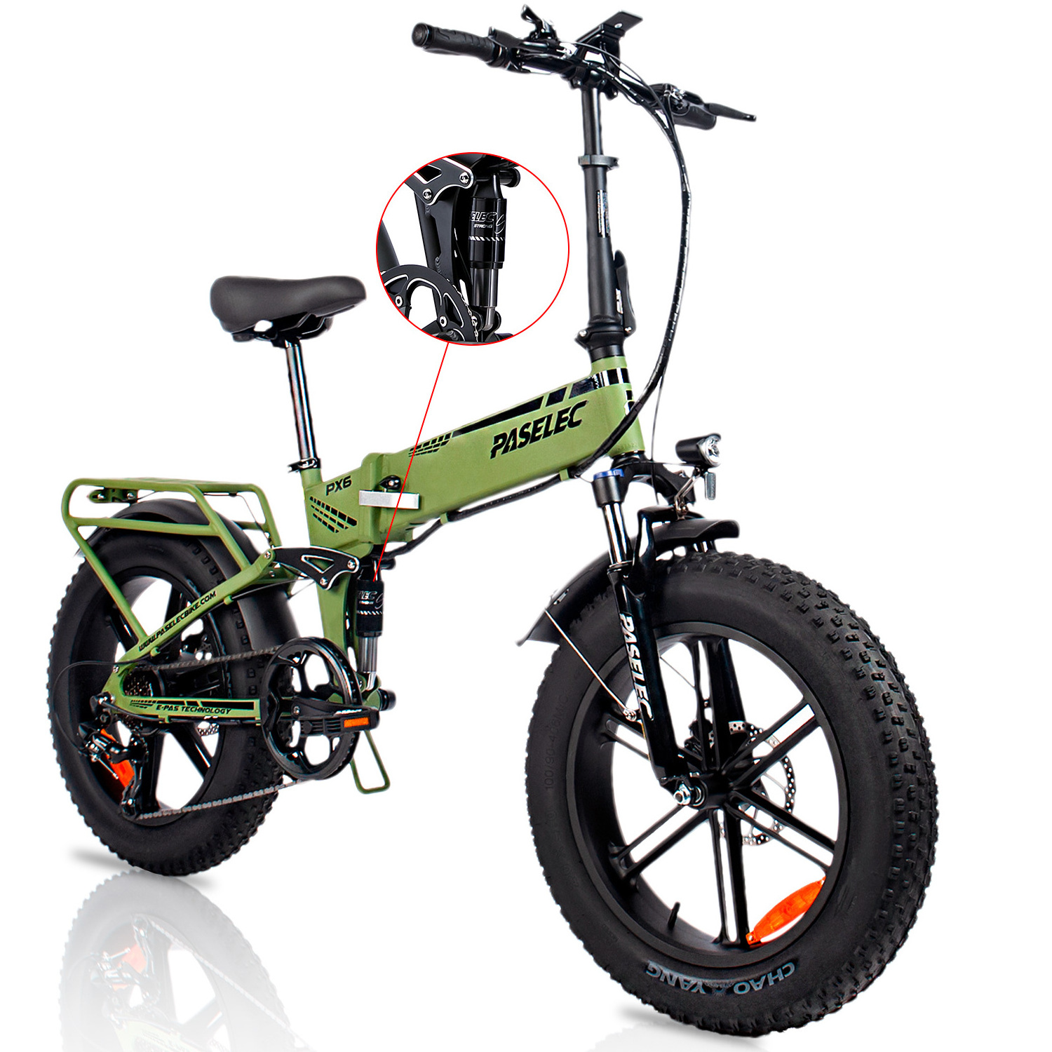 Wholesale PASELEC PX6 Foldable  Electric Bike 4 Inch Fat Tire Bicycle Folding e bike