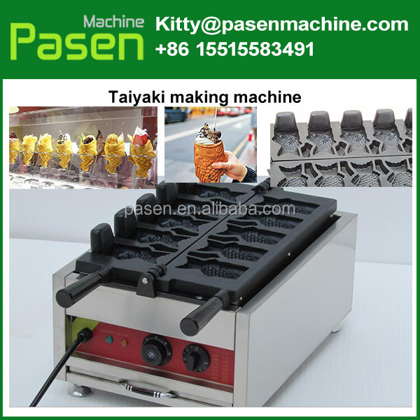 Automatic taiyaki maker Fish waffle maker Mini taiyaki machine