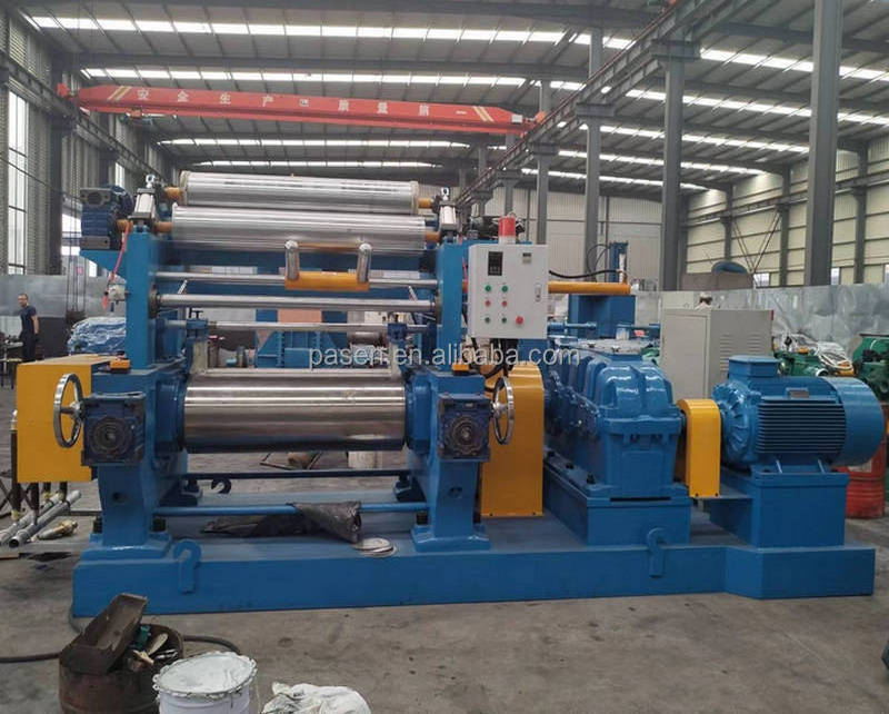 Two Roll Open Rubber Mixing Mill Reclaimed Rubber Sheet Machine