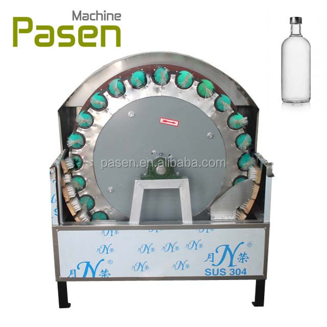 Rotary Type Beer Bottle Rinsing Machine glass bottle brusher washing label removing machine