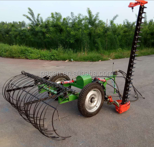 Mini Hay Raker Machine grass mower with rake Compact tractor hay mower with rake