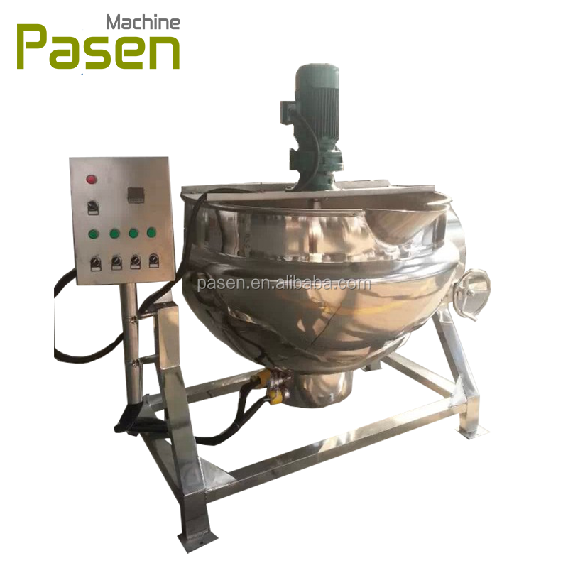 industrial cooking pots with mixer / stainless steel cooking vat / electric steam jacketed kettle cooking pot price