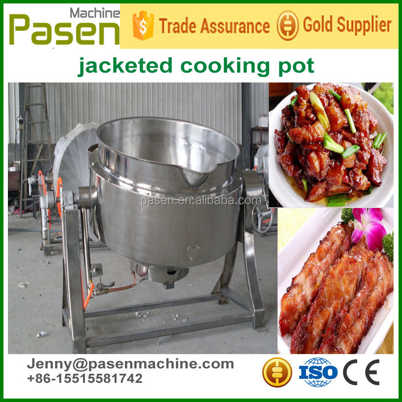 industrial cooking pots with mixer / stainless steel cooking vat / electric steam jacketed kettle cooking pot price