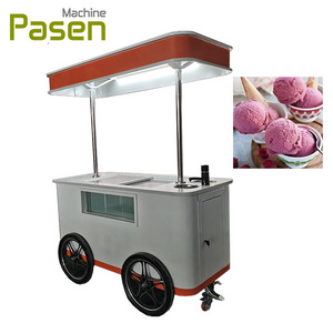 Gelato stand cart Gelato vending food cart Fry ice cream roll cart