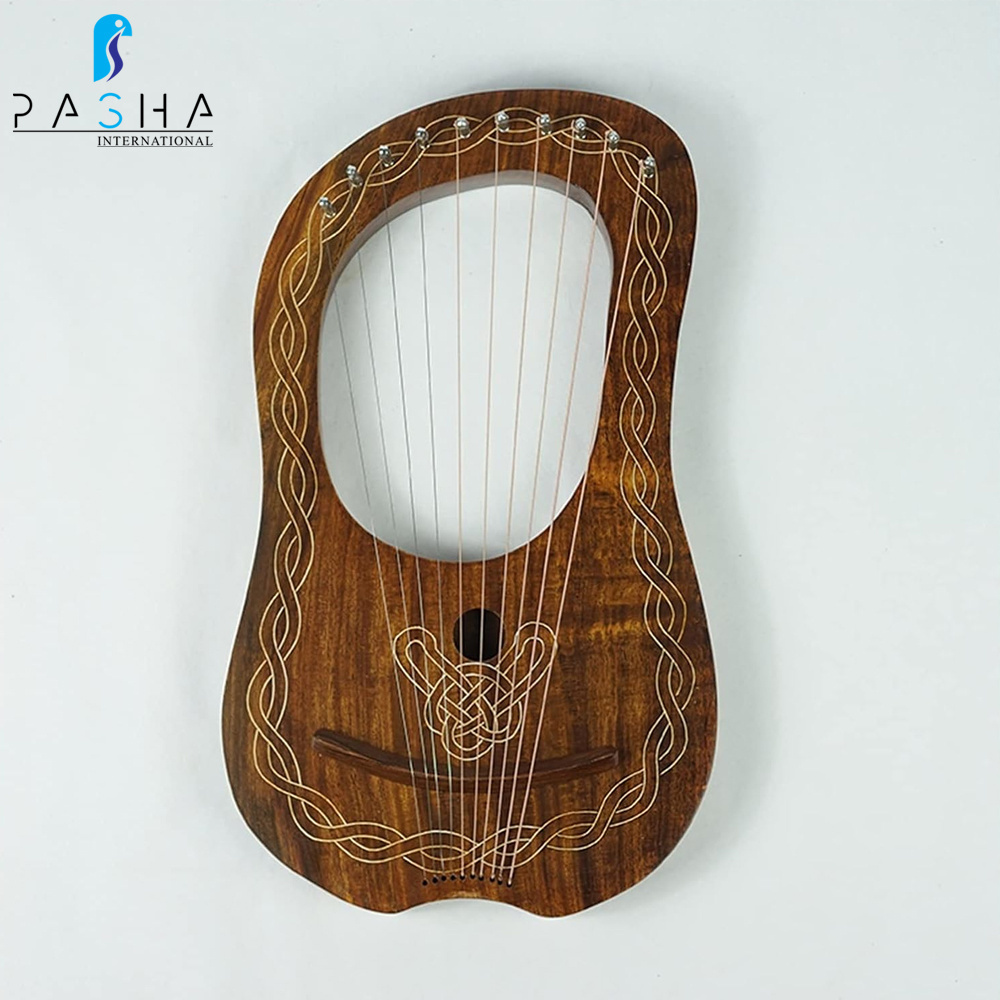 Lyre Harp 10 String Musical Instrument Wooden Miniature Music Accessories String Harps BY PASHA INTERNATIONAL