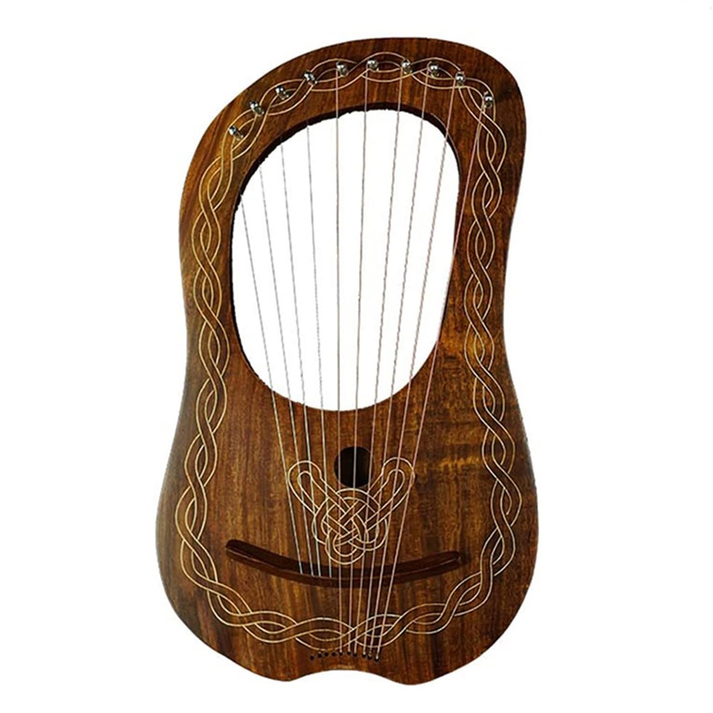 Lyre Harp 10 String Musical Instrument Wooden Miniature Music Accessories String Harps BY PASHA INTERNATIONAL