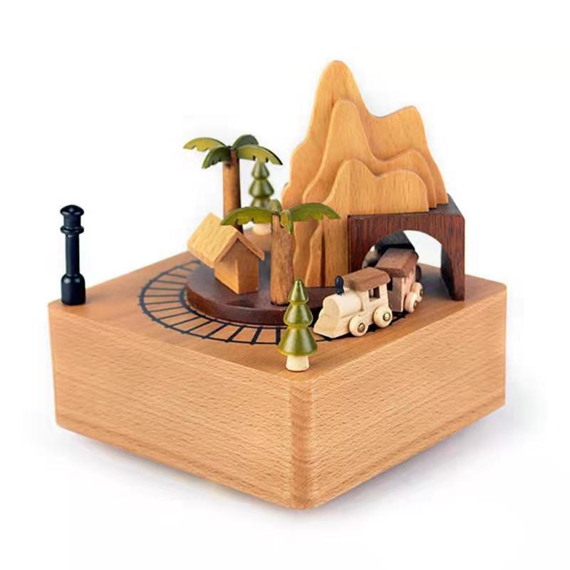 Birthday gift  roller coaster wooden music box carousel music box