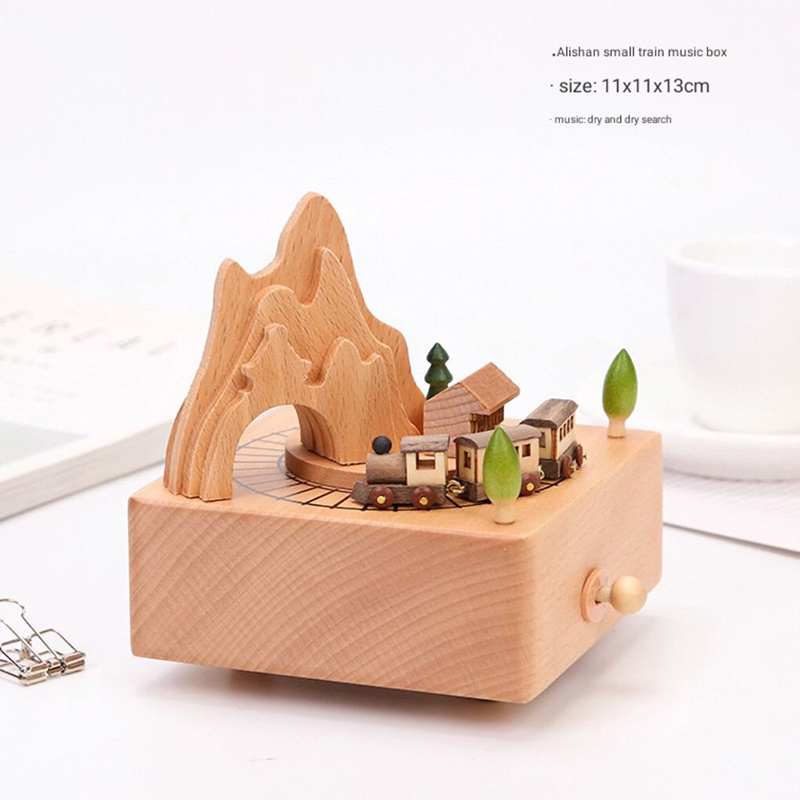 Birthday gift  roller coaster wooden music box carousel music box