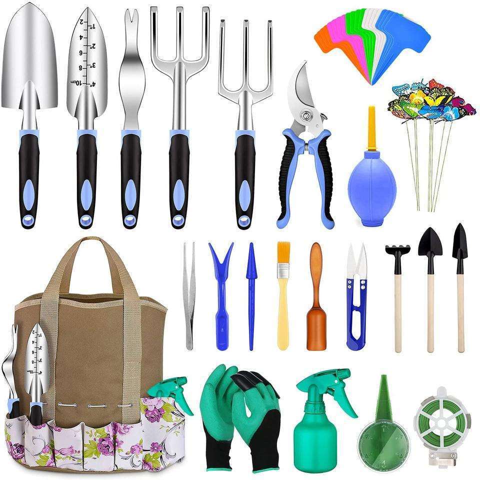 Supplies Hand Tools Set Kit With Fork Rake Trowel Pruner Digging Garden Tool Bag For Women