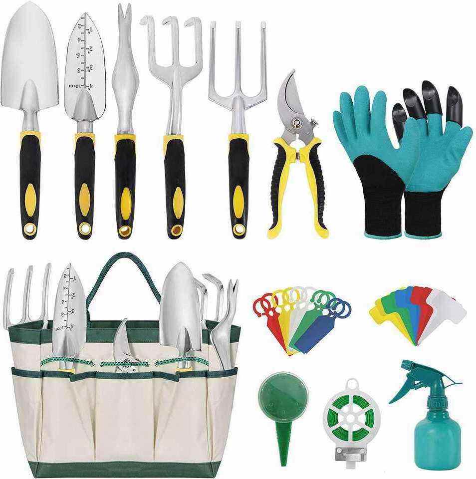 Supplies Hand Tools Set Kit With Fork Rake Trowel Pruner Digging Garden Tool Bag For Women