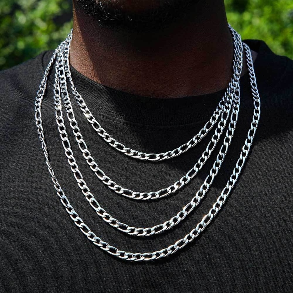 Pasirley Hip Hop Necklace Wholesale Lobster Buckle Stainless Steel Figaro Chain Men's Titanium Steel 3:1NK Chain