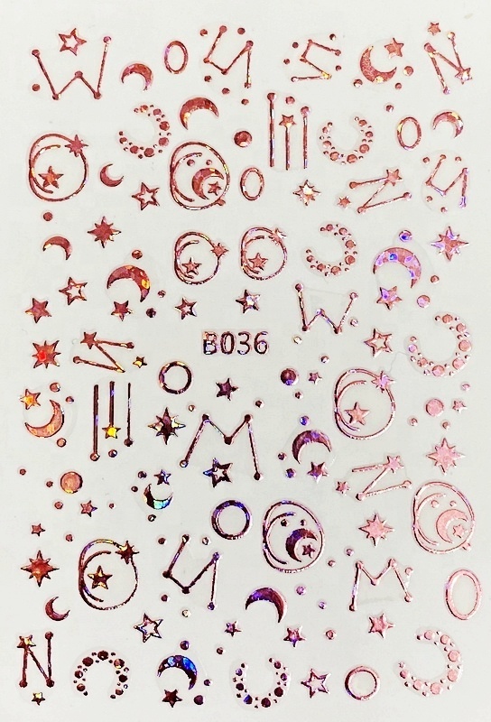 Paso Sico Colorful Constellation Sky Design Star Moon Amazing Dream DIY Manicure Decals 3D Nail Art Sticker Decoration