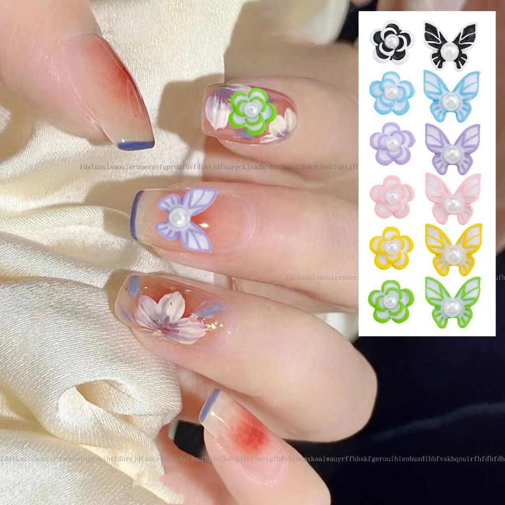 Paso Sico Popular Manicure Accessories Candy Sumer Colors Flowers Butterfly Alloy 3D Nail Design Charms DIY