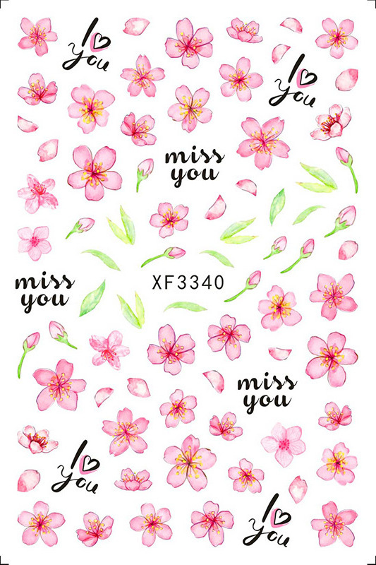 26 Designs Fashion Spring Summer Series Little Daisy Flower Nail Stickers for Girls DIY Nail Art Decals Supplies DIY