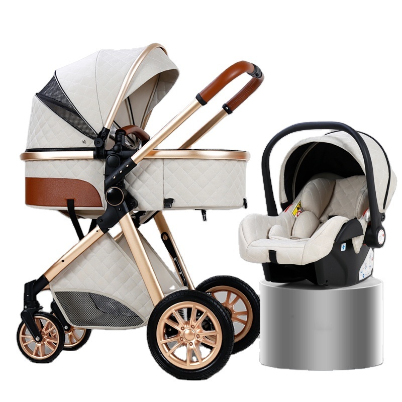 Newborn Gifts Items Aluminum Frame Stroller and Car Seat in One Baby Strollers