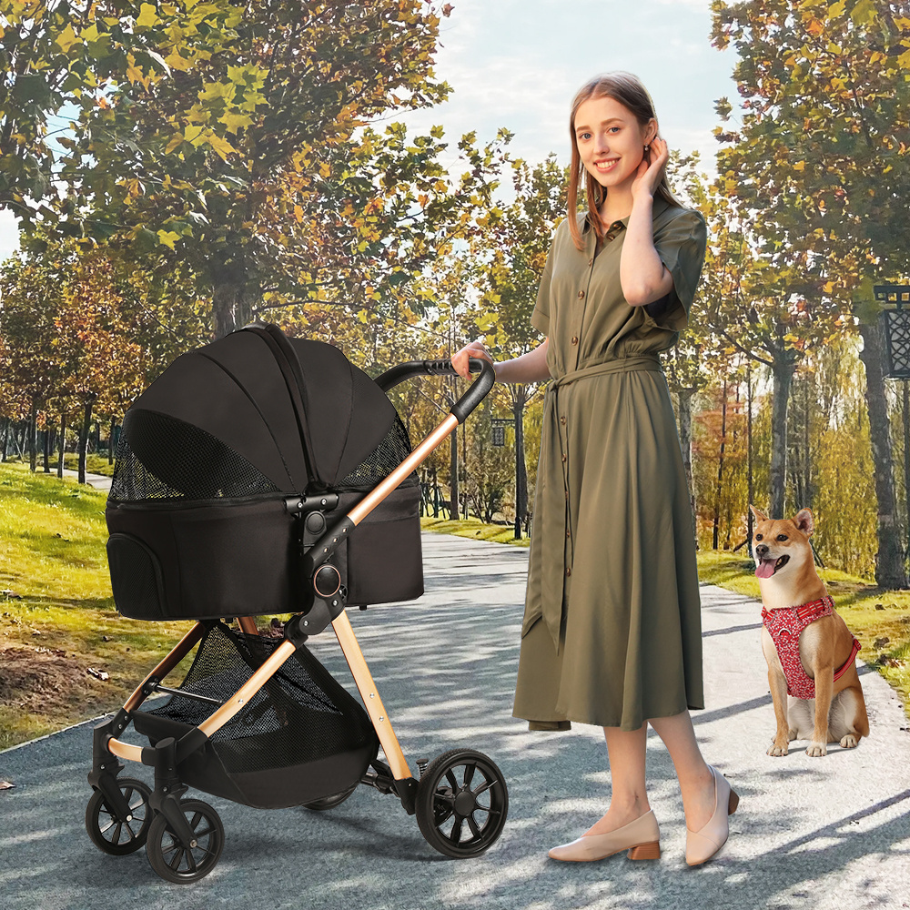 Dog Stroller for Large Pet Jogger Stroller Breathable Animal Stroller with 4 Wheel and Storage Space Pet Cart