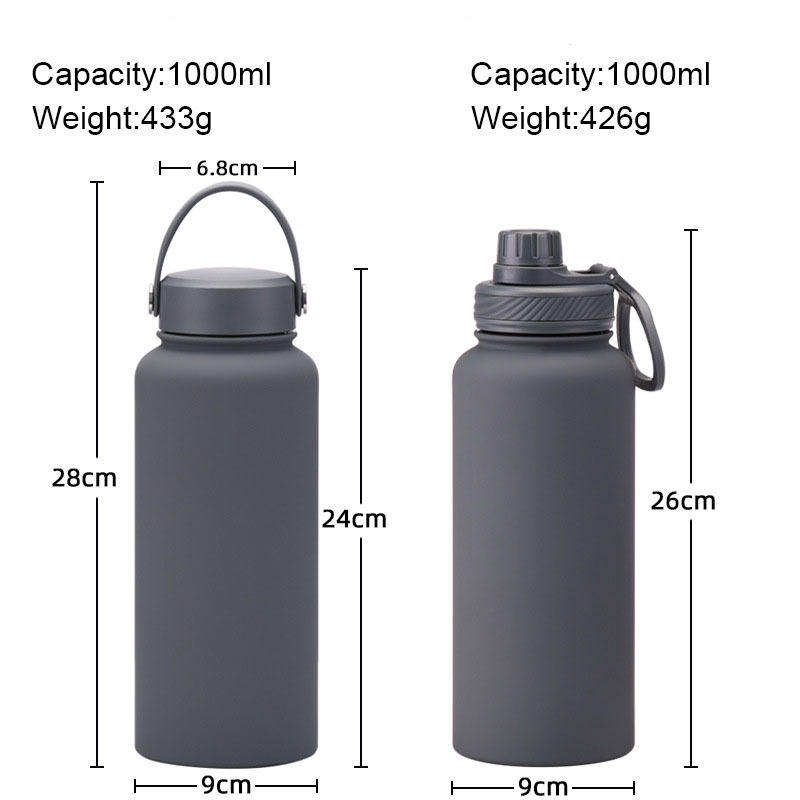 800ml Insulated Water Bottle Vacuum Stainless Steel Water Bottle with Straw & Leak Proof chug lid for hiking